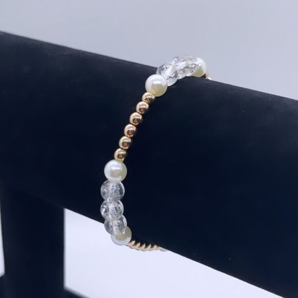 NWT Wool + Pepper Co. Clear Glass Bracelet - Picture 6 of 6